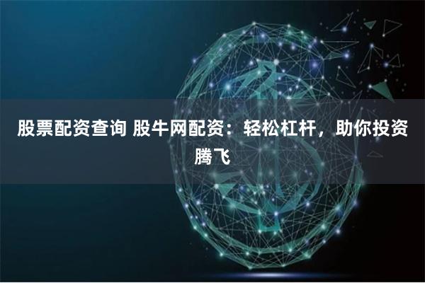 股票配资查询 股牛网配资：轻松杠杆，助你投资腾飞